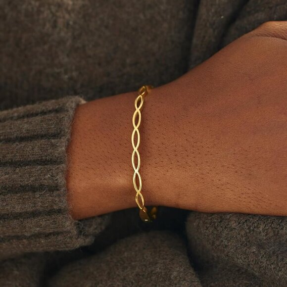 Gold Bangle Bracelets for Women, Wife, Christmas Gifts for Women Jewelry - Picture 3 of 8